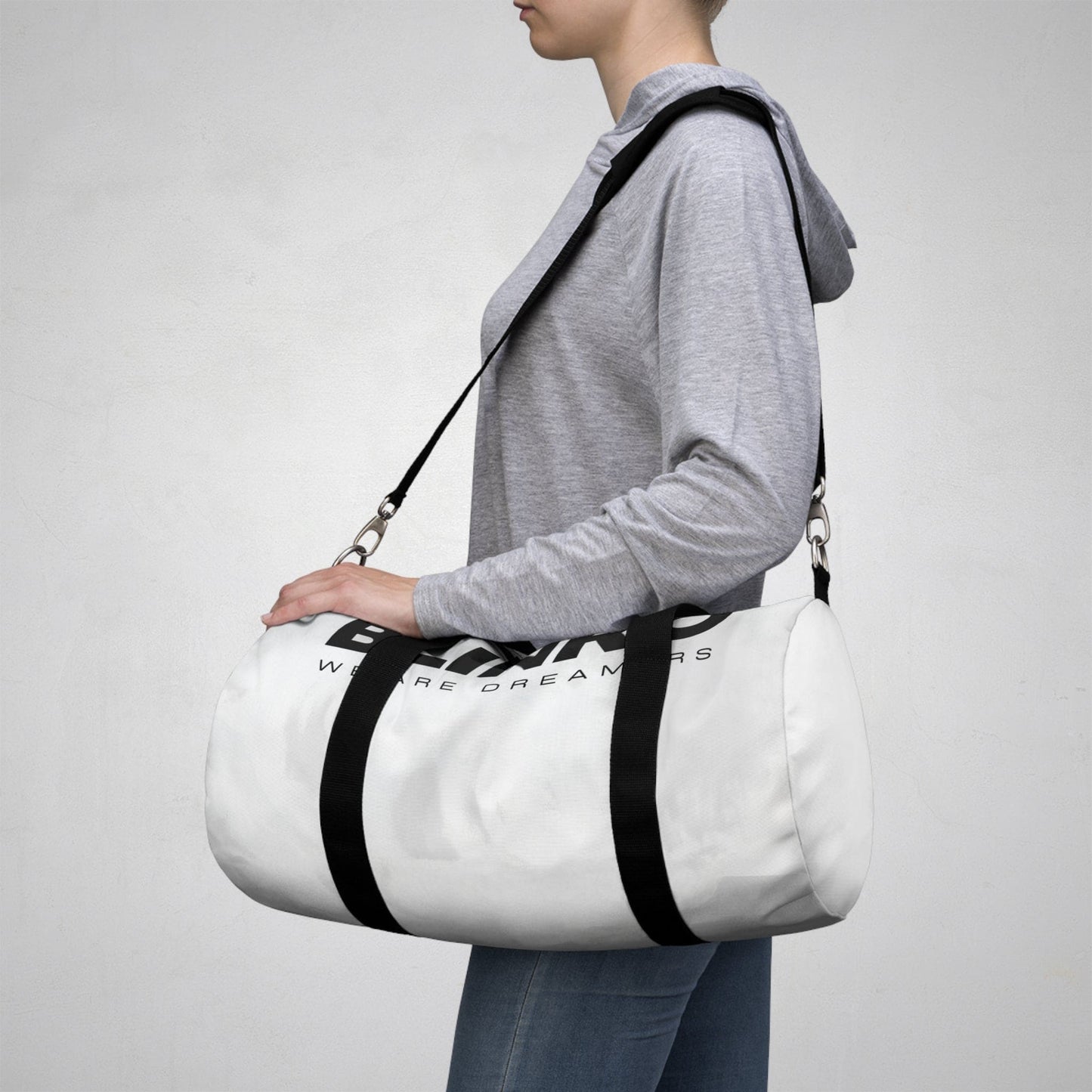 WHITE DUFFEL BAG